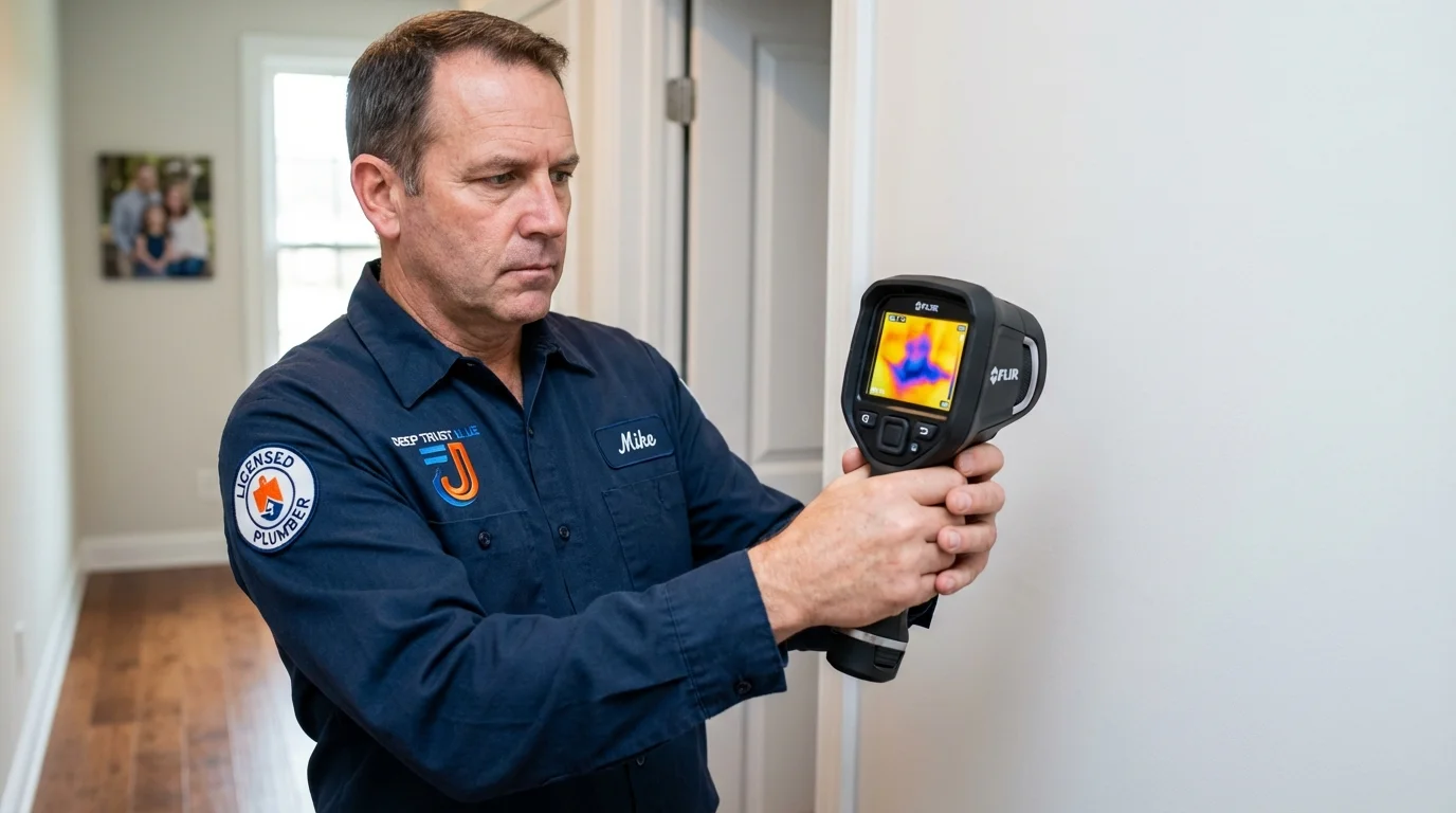 Thermal imaging leak detection by Johns Plumbing LLC in Pocasset
