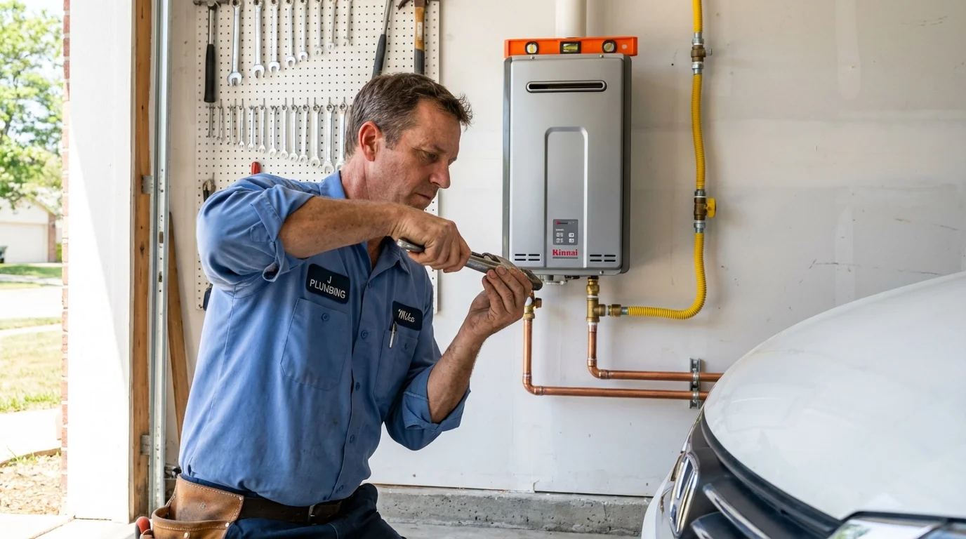 Tankless water heater installation by a Johns Plumbing LLC plumber in Pocasset